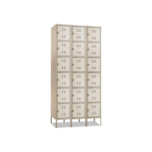 Three-Column Box Locker, 36w x 18d x 78h, Two-Tone Tan