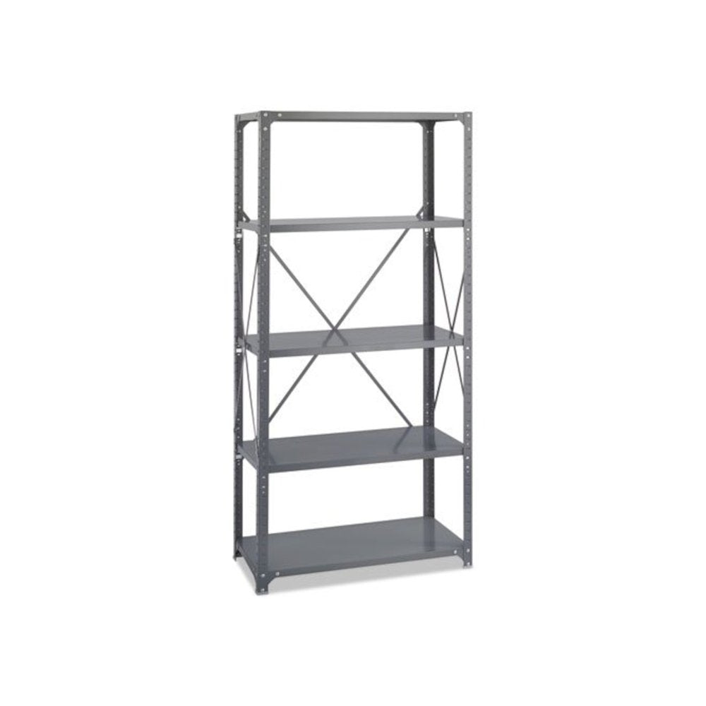 Commercial Steel Shelving Unit, Five-Shelf, 36w x 18d x 75h, Dark Gray