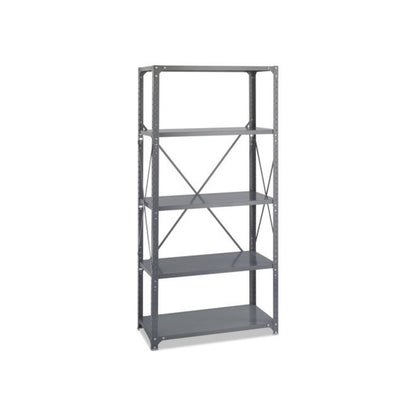 Commercial Steel Shelving Unit, Five-Shelf, 36w x 18d x 75h, Dark Gray