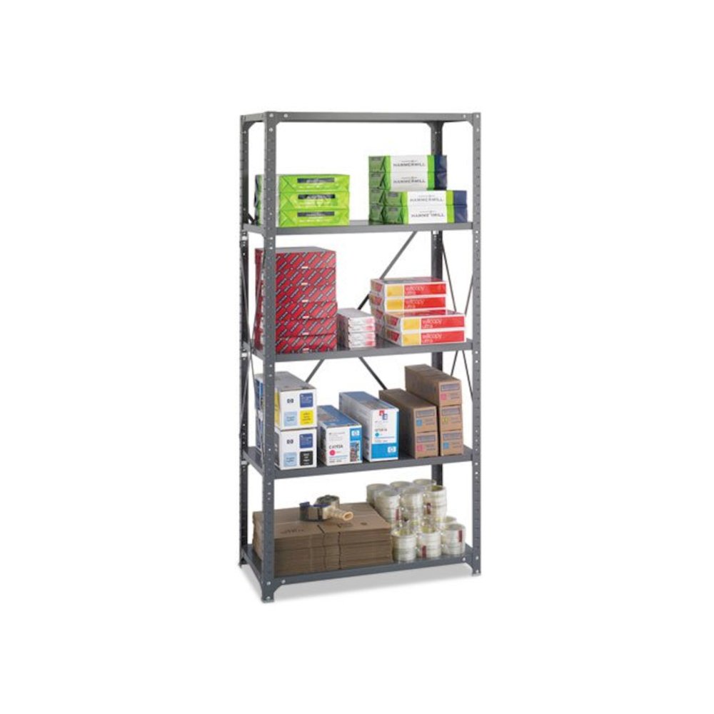 Commercial Steel Shelving Unit, Five-Shelf, 36w x 18d x 75h, Dark Gray