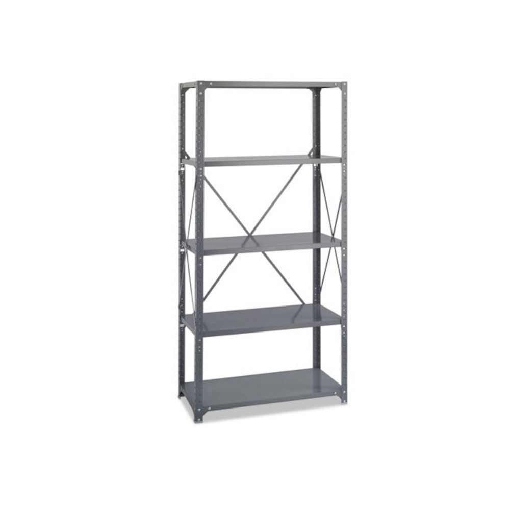 Commercial Steel Shelving Unit, Five-Shelf, 36w x 18d x 75h, Dark Gray