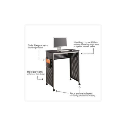 Scoot Stand-Up Desk, 39.5" x 23.25" x 41.75" to 42", Black