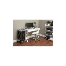 Portable Drawer Organizer, Metal, 1 Shelf, 6 Drawers, 13" x 15.38" x 32.13", Matte Gray/Smoke
