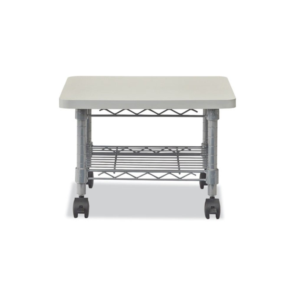 Underdesk Printer/Fax Stand, Engineered Wood, 2 Shelves, 19" x 16" x 13.5", Gray