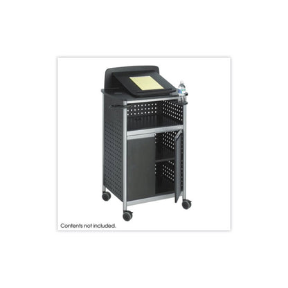 Scoot Multipurpose Mobile Lectern, 28.75 x 22 x 49.75, Black/Silver