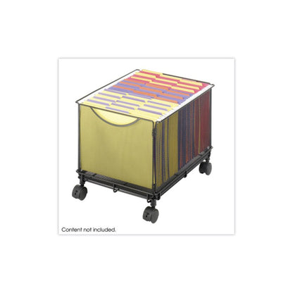 Onyx Mesh Mobile File Cube, Metal, 1 Bin, 13.5" x 16.75" x 13", Black