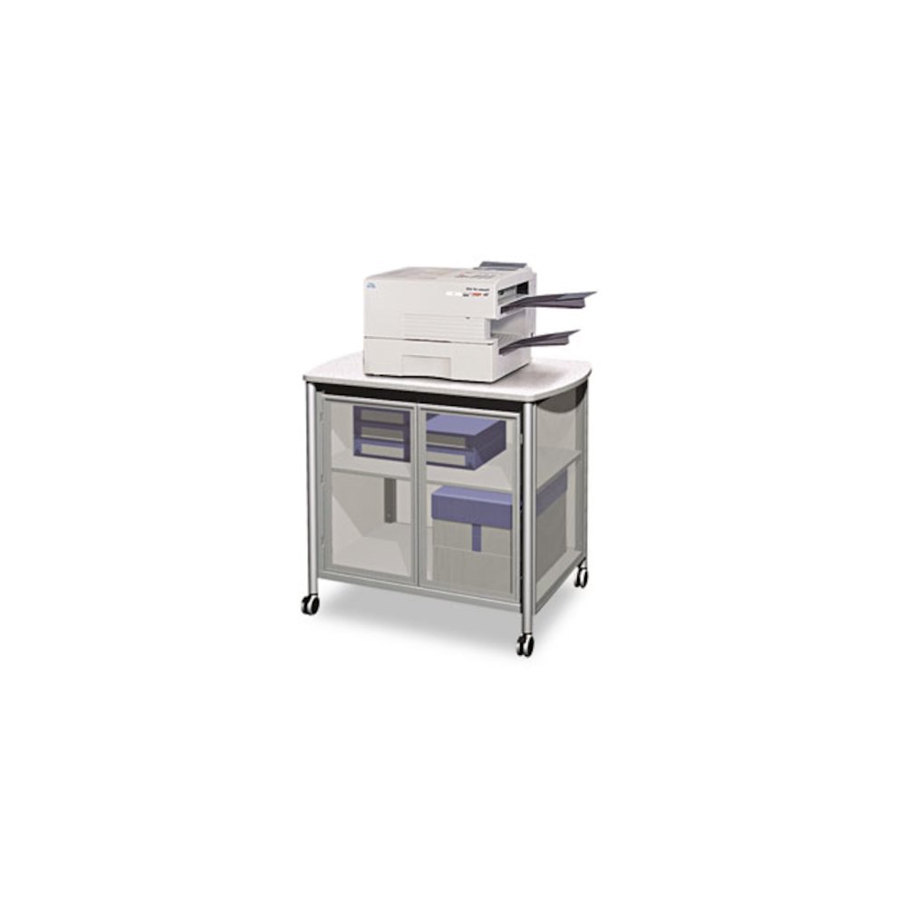 Impromptu Deluxe Machine Stand with Doors, Engineered Wood, 3 Shelves, 34.75" x 25.5" x 30.75", Gray