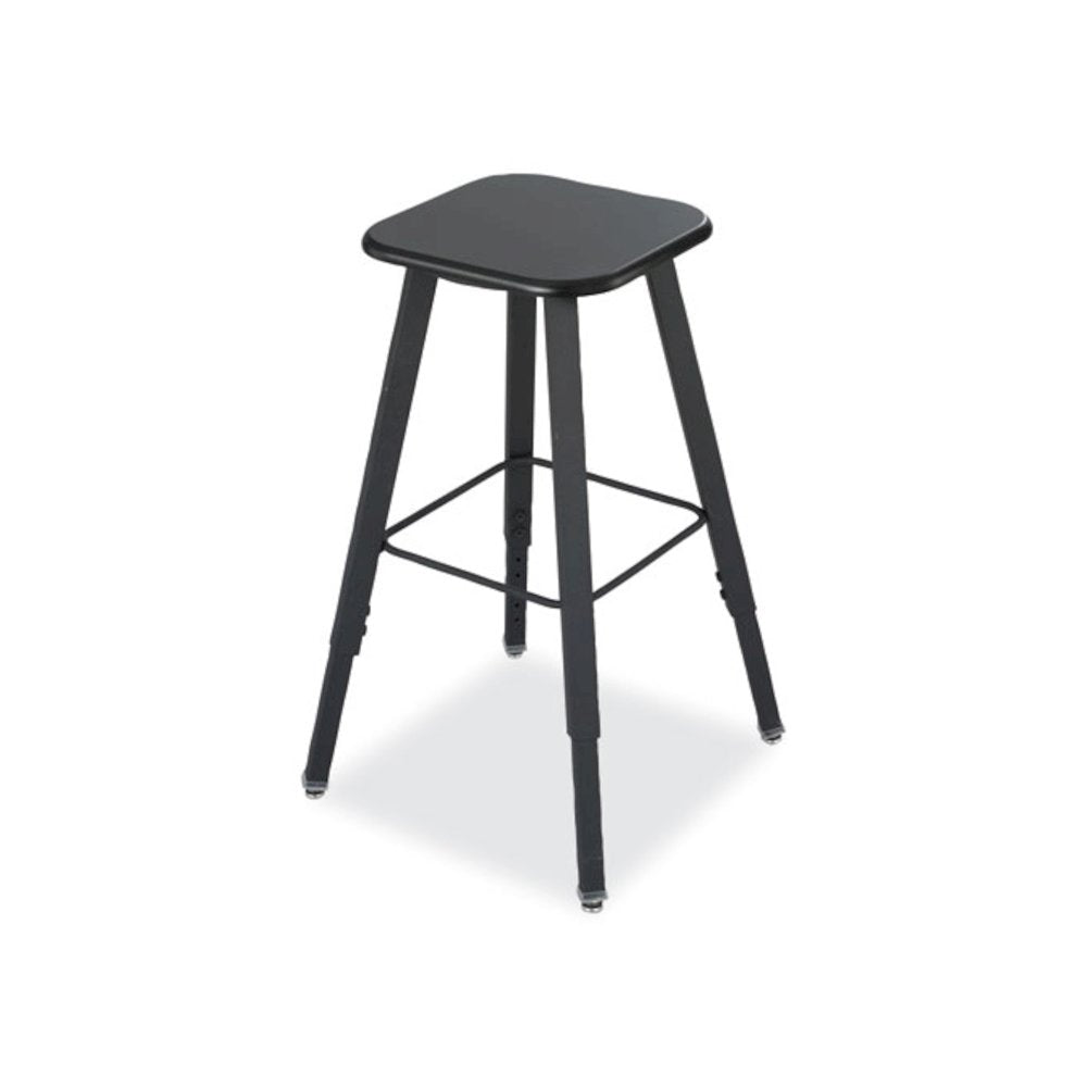 AlphaBetter Adjustable-Height Student Stool, Backless, Supports Up to 250 lb, 35.5" Seat Height, Black