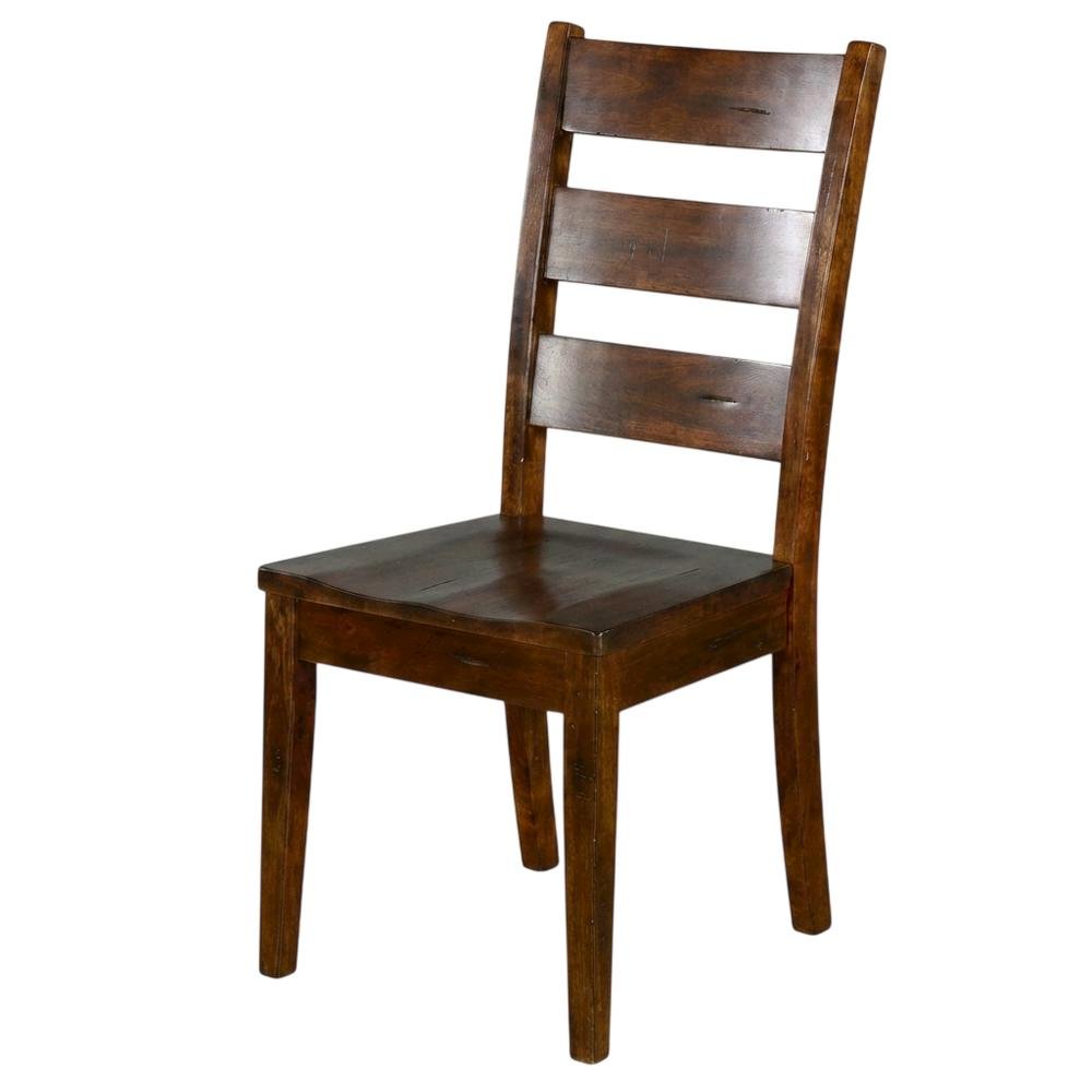 Rustic Ladderback Dining Chairs with Wood Seats, Set of 2