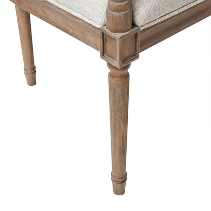 Madison Park Willshire Natural Rattan Settee With Padded Arm Rest Beige 47.25"