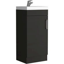 Madrid 16" Bathroom Vanity Black MDF