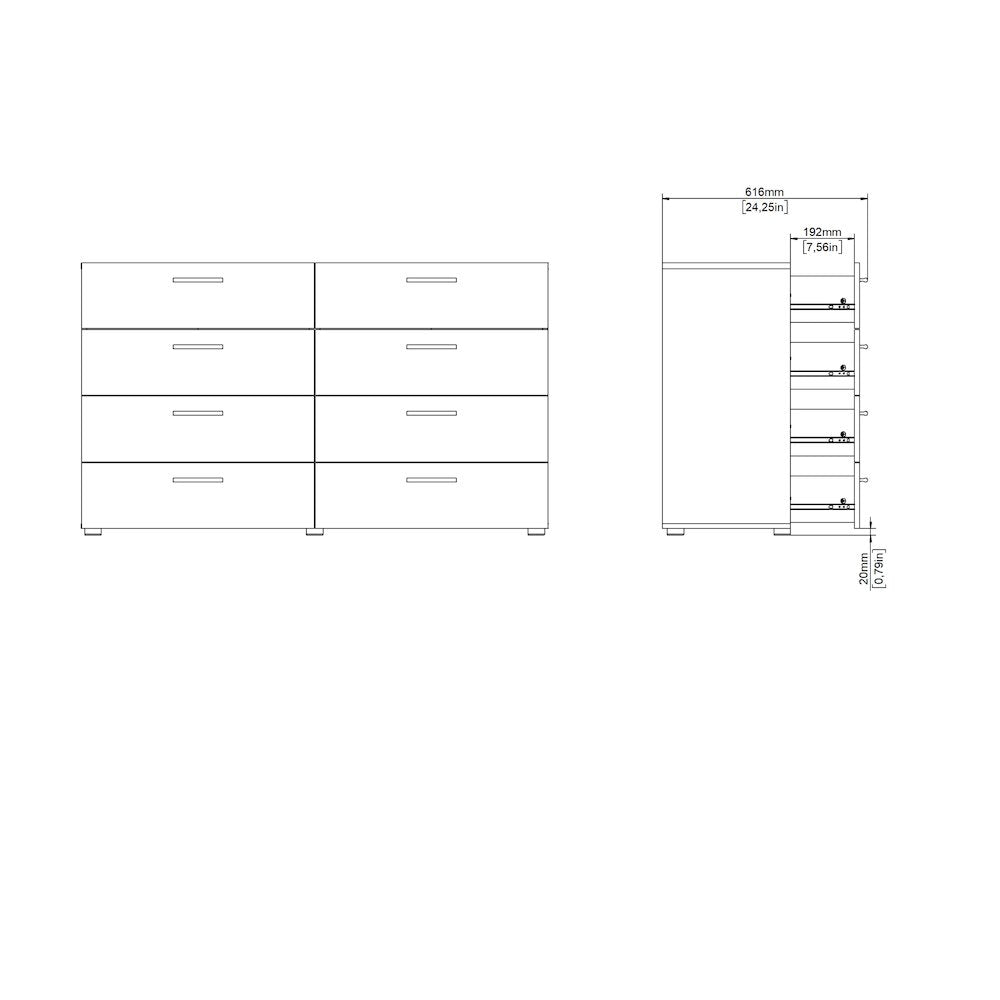 Austin 8 Drawer Double Dresser, Truffle Oak