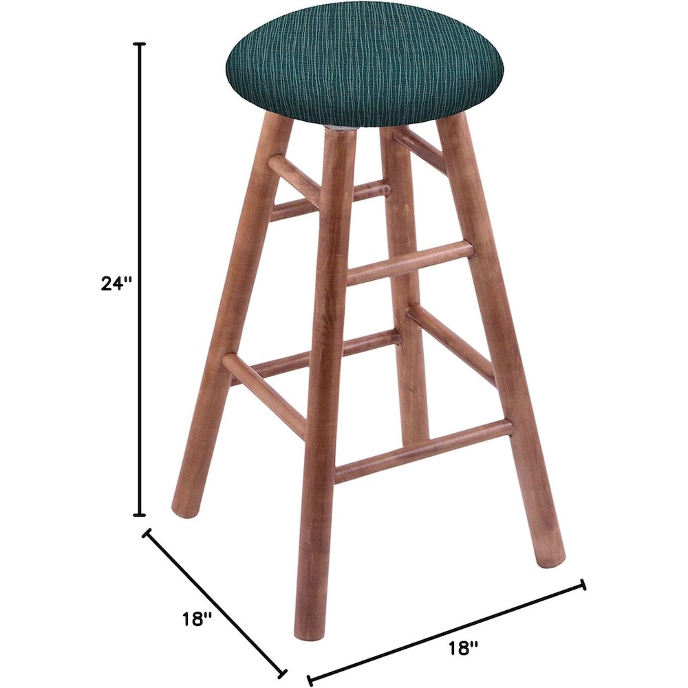 Maple Round Cushion 24" Swivel Counter Stool with Smooth Legs, Medium Finish, and Graph Tidal Seat