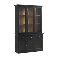Tall Storage Display Cabinet with Glass Doors, Adjustable Shelves and Drawers