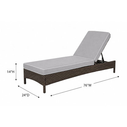 Gray/Brown Outdoor Wicker Chaise Lounge with Weather-Resistant Frame
