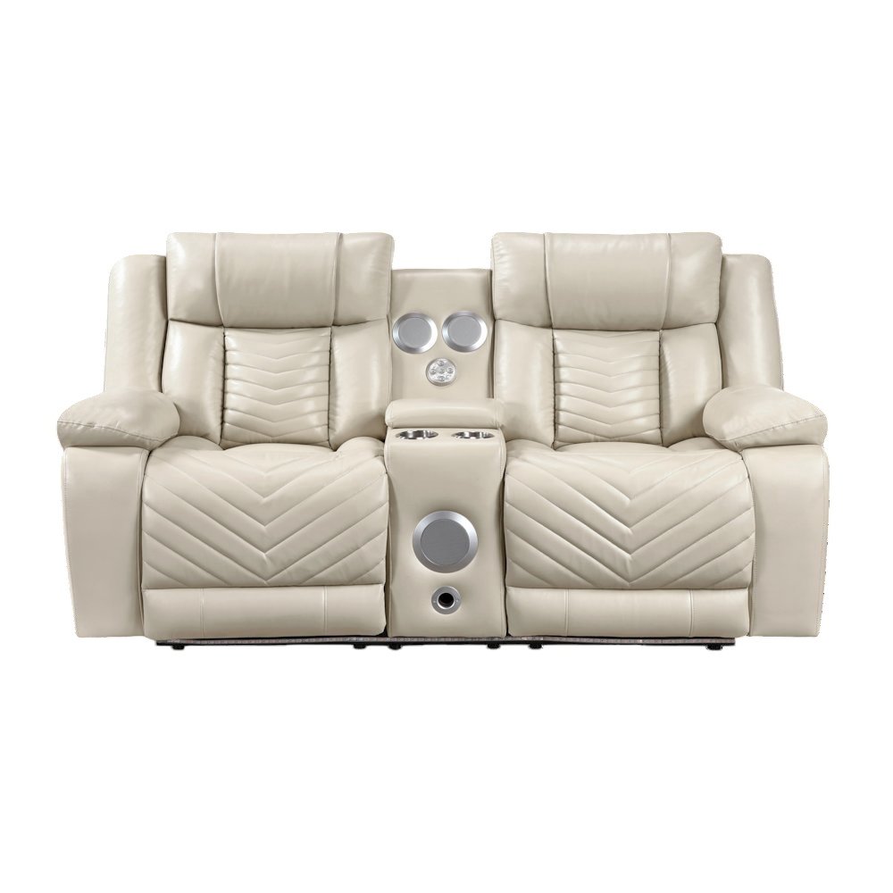 Sensa Power Reclining Loveseat.withBluetooth Speaker with Led Belt Beige