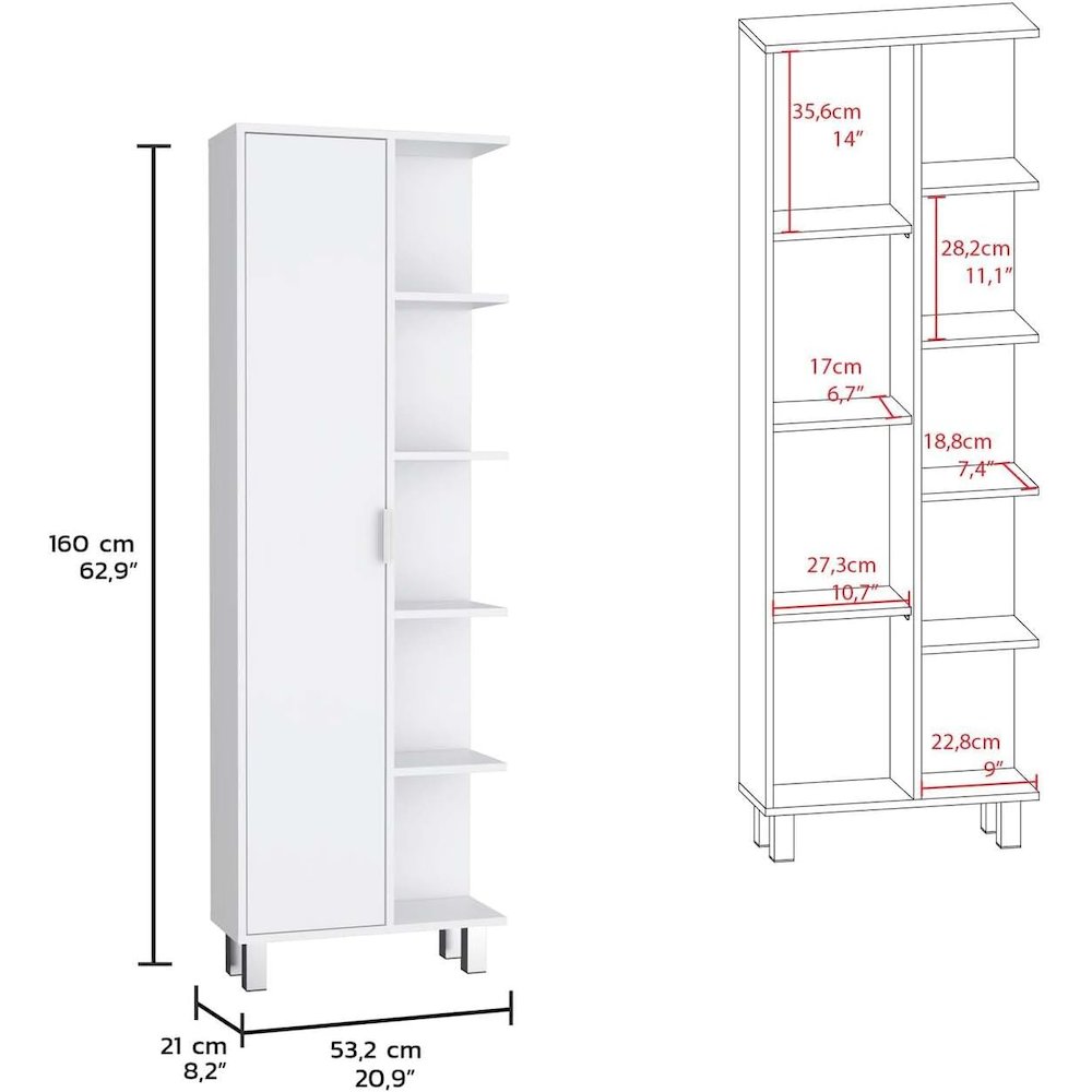 Crovie Linen Cabinet White MDF