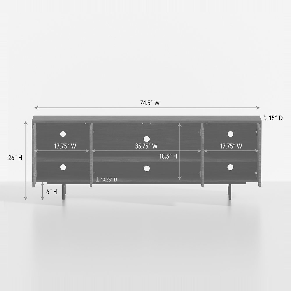 Graysen White Laminate 4 Door TV Console