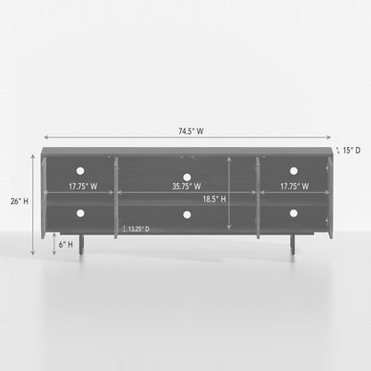 Graysen White Laminate 4 Door TV Console