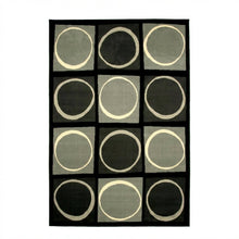 Terra Checkers Black/Grey/Ivory Area Rug, 7'9" x 10'6"
