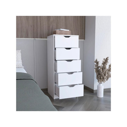 Basilea Tall Dresser White MDF