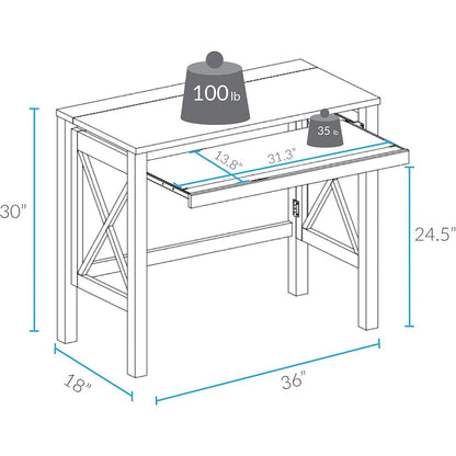 Montego Folding Desk with Pull-Out-Espresso
