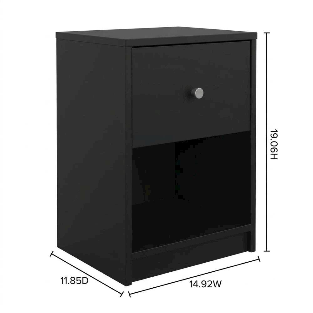 3-Piece Black Bedroom Set with Double Dresser and Nightstands