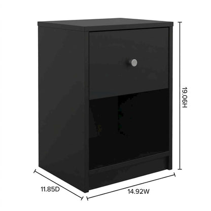 3-Piece Black Bedroom Set with Double Dresser and Nightstands