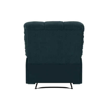ProLounger Wall Hugger Recliner in Blue Microfiber with Square Tufted Back