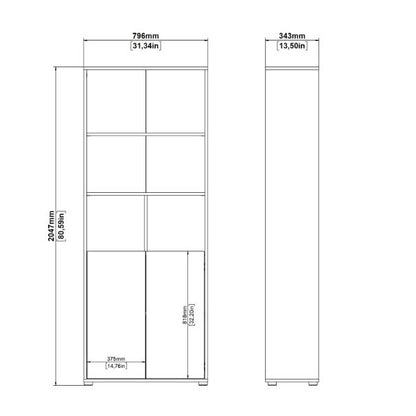 6 Shelf Boockase with 2 Doors, Home Office Storage