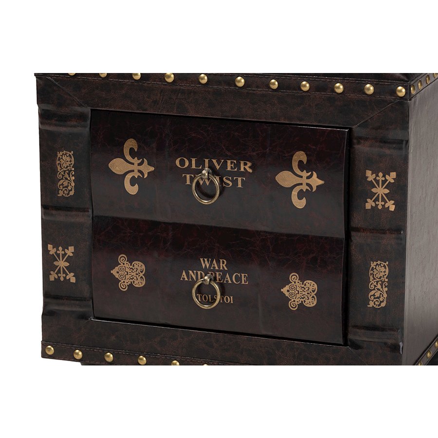 Leather Upholstered Wood Storage Ottoman
