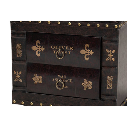 Leather Upholstered Wood Storage Ottoman