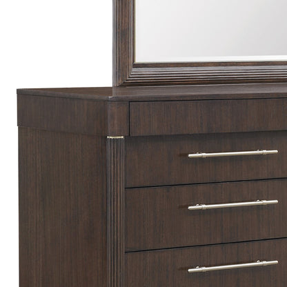 Asher Park Dresser Mirror, Piano Brown Finish