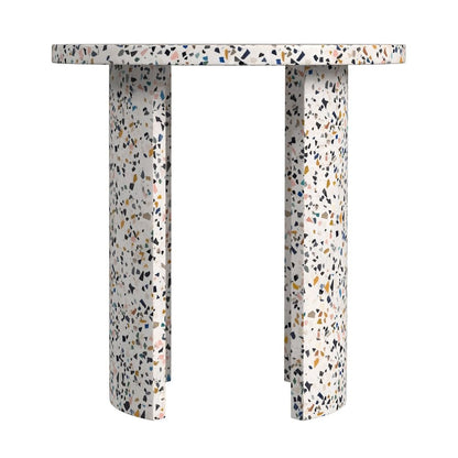 Siesta Outdoor Terrazzo Round Side Table, White