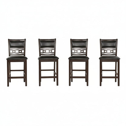 Gia Ebony Wood Counter Chair with PU Seat (Set of 4)