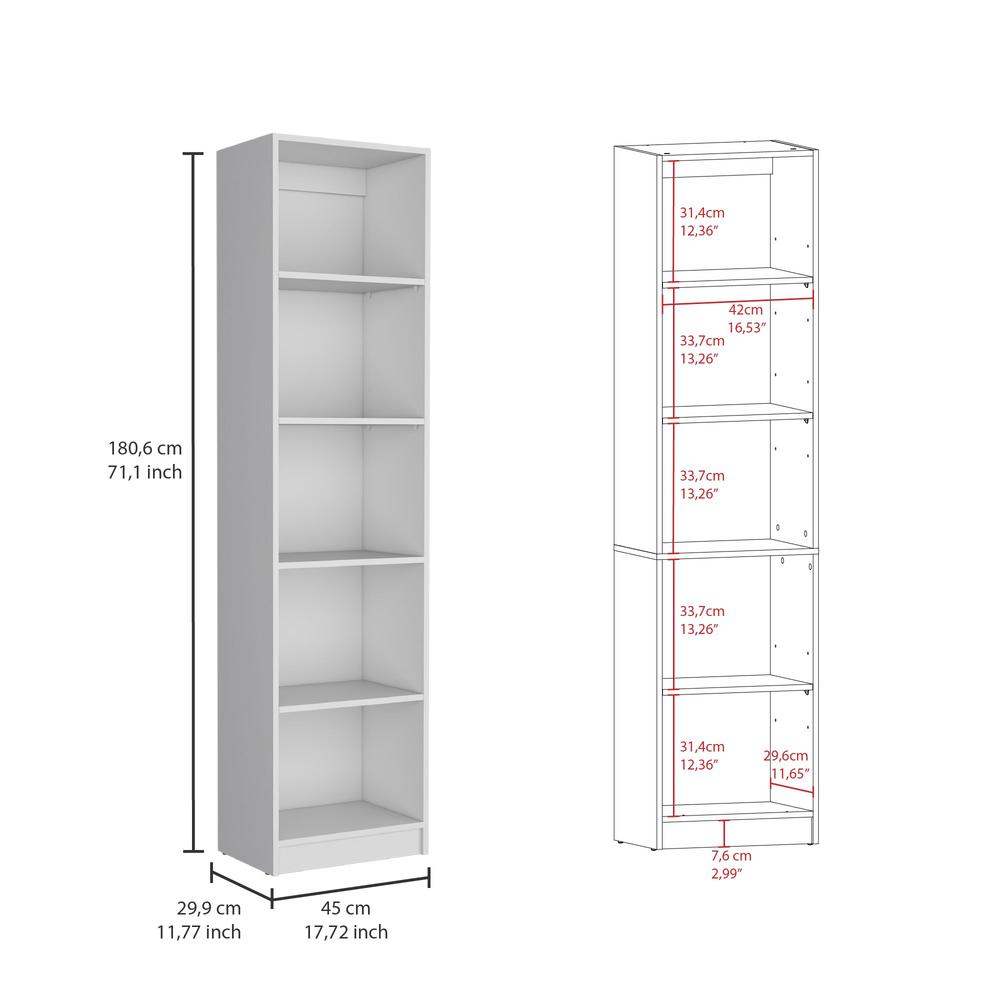 Torrey 3 Piece Living Room Set with 3 Bookcases, White