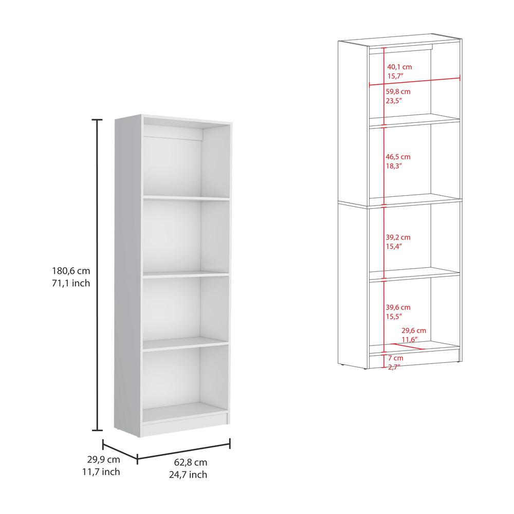 Utah 3 Piece Living Room Set with 3 Bookcases, White