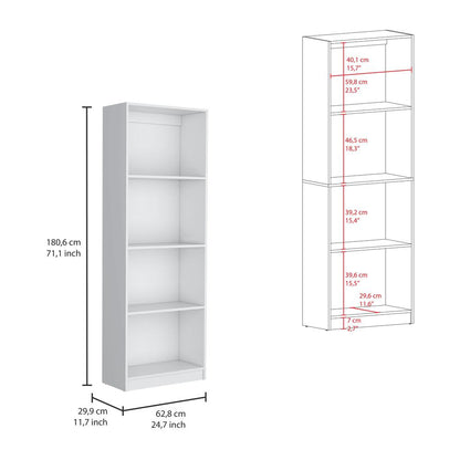 Utah 3 Piece Living Room Set with 3 Bookcases, White