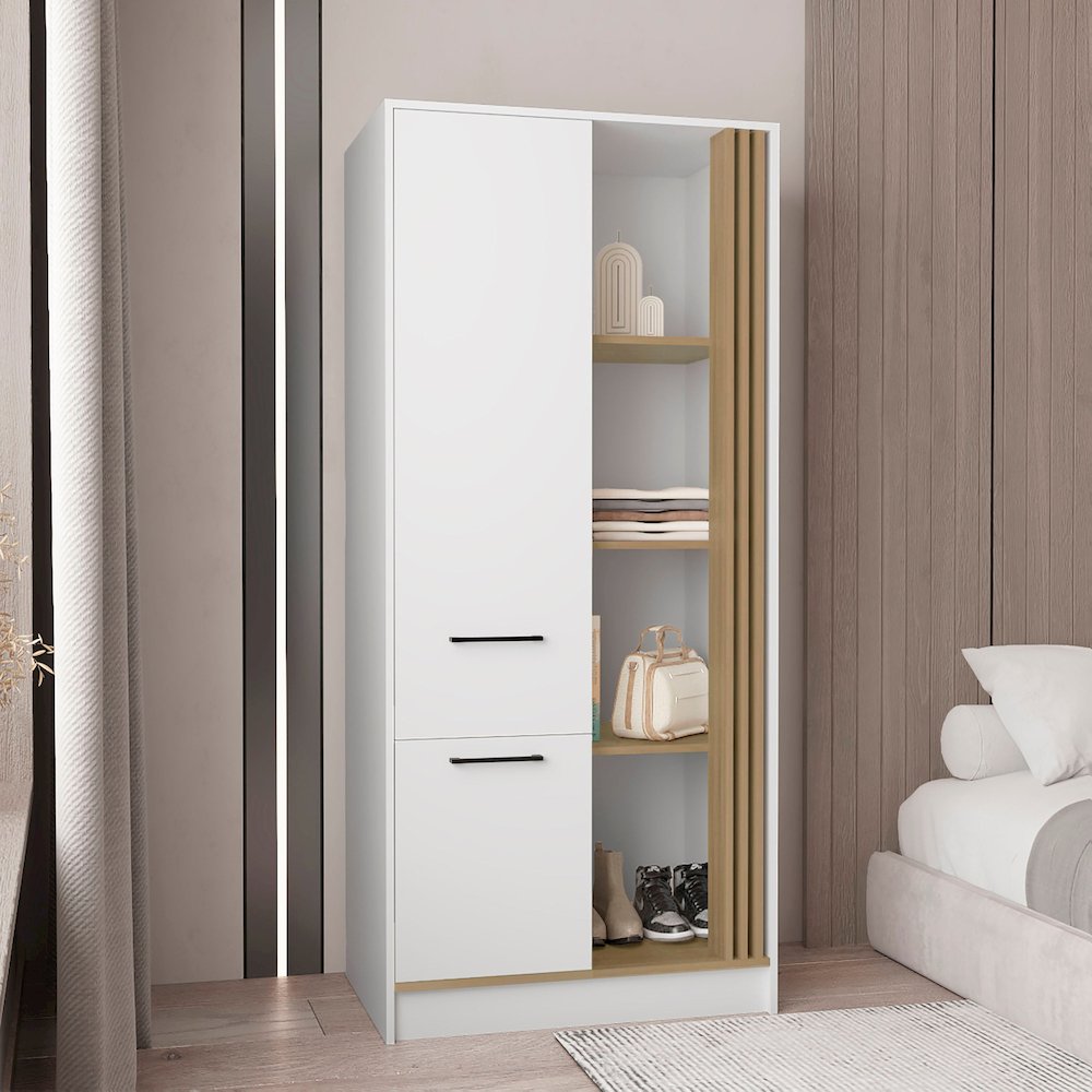 Delia Armoire, Badroom, White / Macadamia