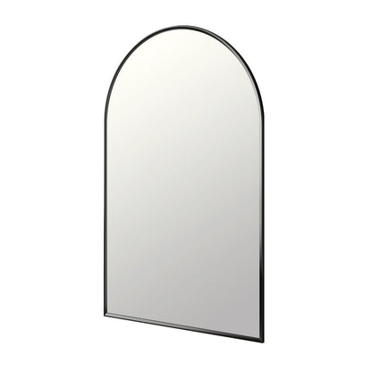 Benoni 24" Classic Domed Bathroom/Vanity Matt Black Aluminum Framed Wall Mirror