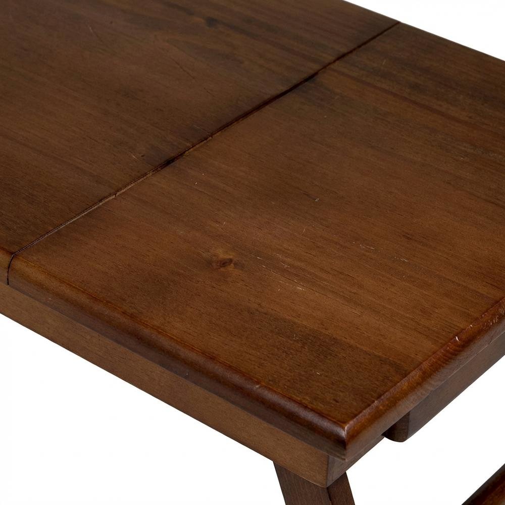 Flip Top Lap Desk, Foldable Legs, Tilting Surface, Storage Drawer, Brown