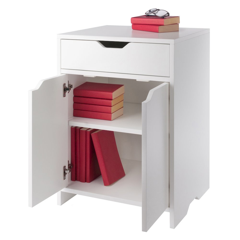Nova 1-Drawer Storage Cabinet, White