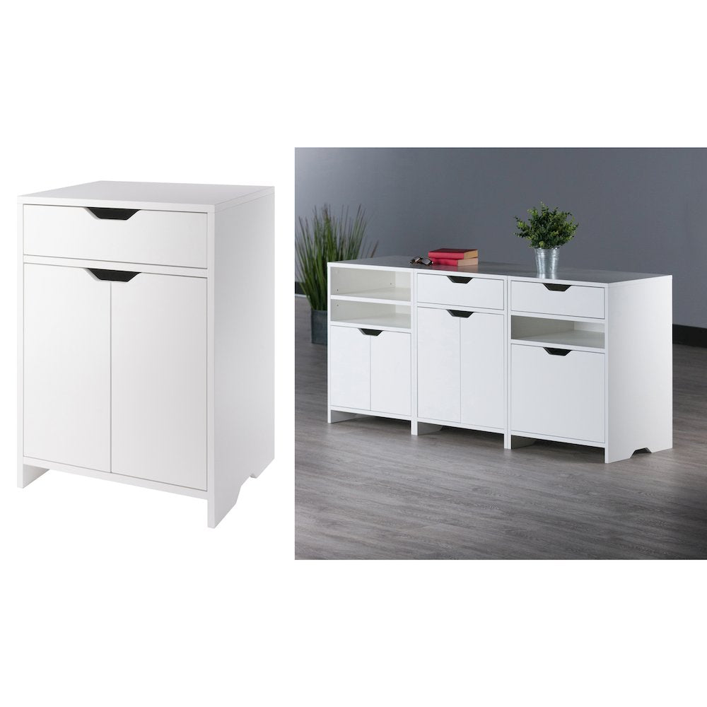 Nova 1-Drawer Storage Cabinet, White