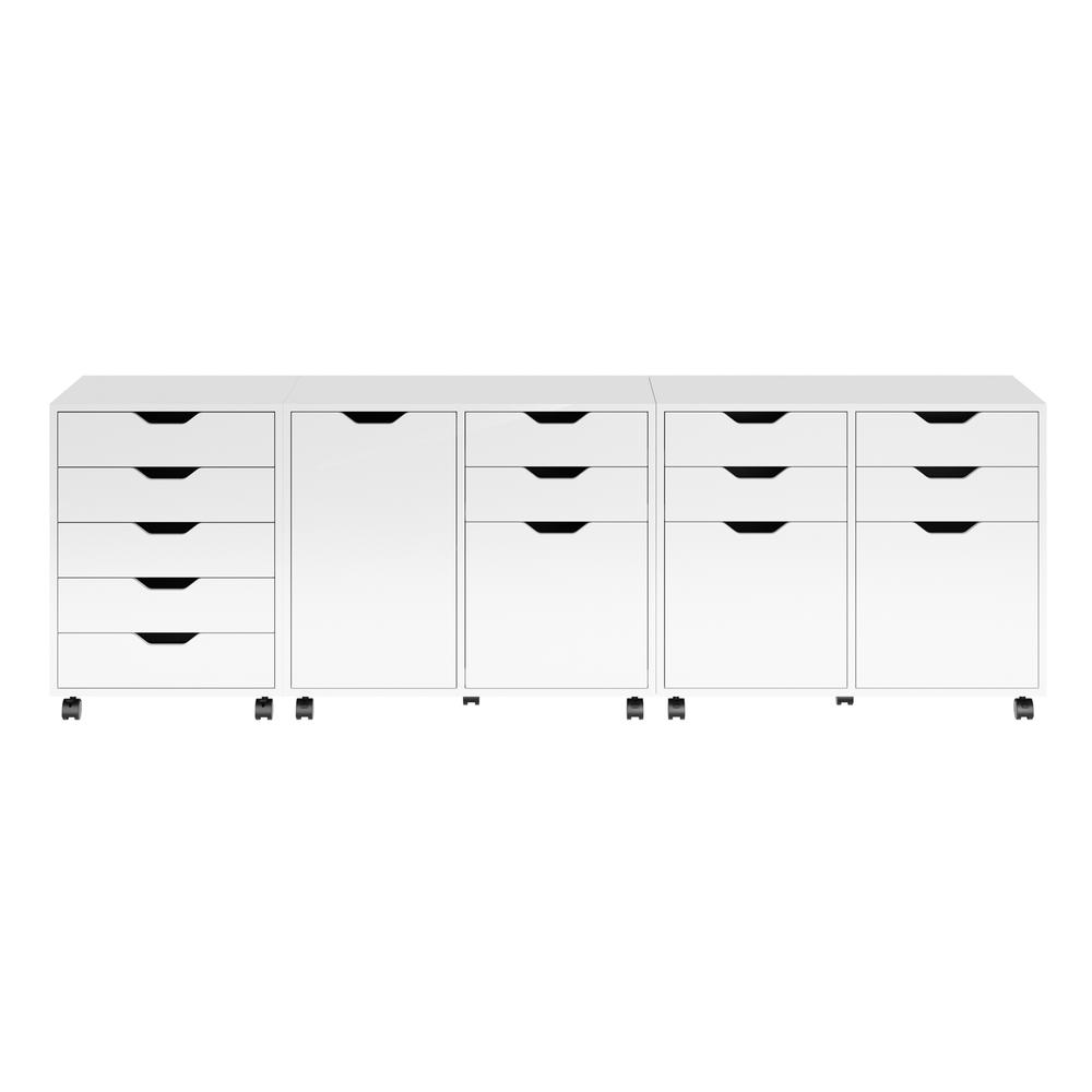 Halifax 3-Pc Cabinet Set with File Drawer, White