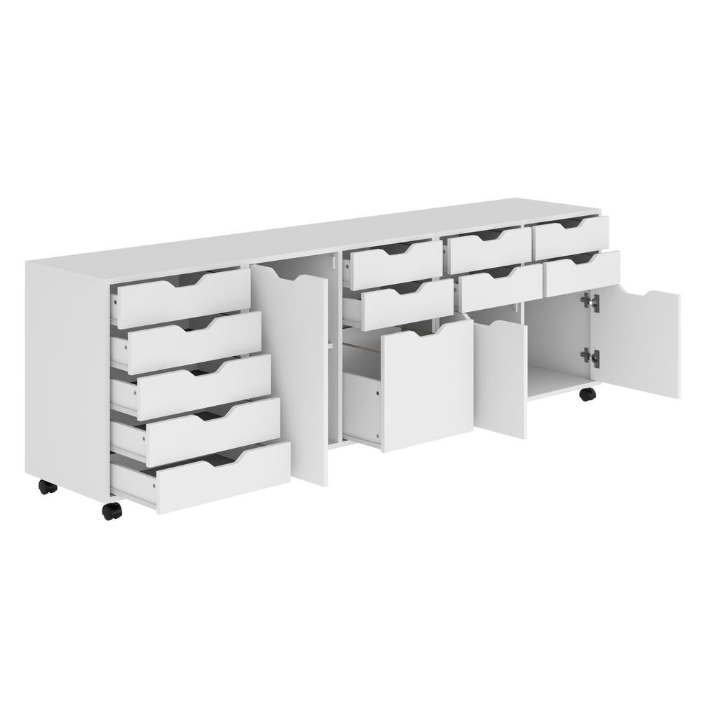 Halifax 3-Pc Cabinet Set with File Drawer, White