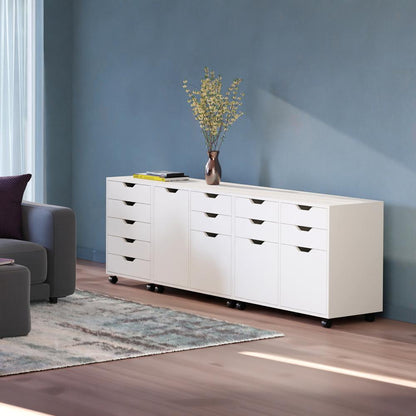 Halifax 3-Pc Cabinet Set with File Drawer, White