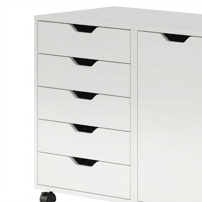 Contemporary 3-Piece File Drawer Floor Cabinet Set with Office Shelves, White