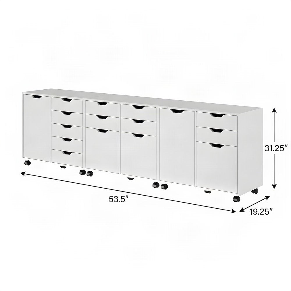 Laminate Floor Cabinet Set with File Drawer for Office Storage, Blueberry