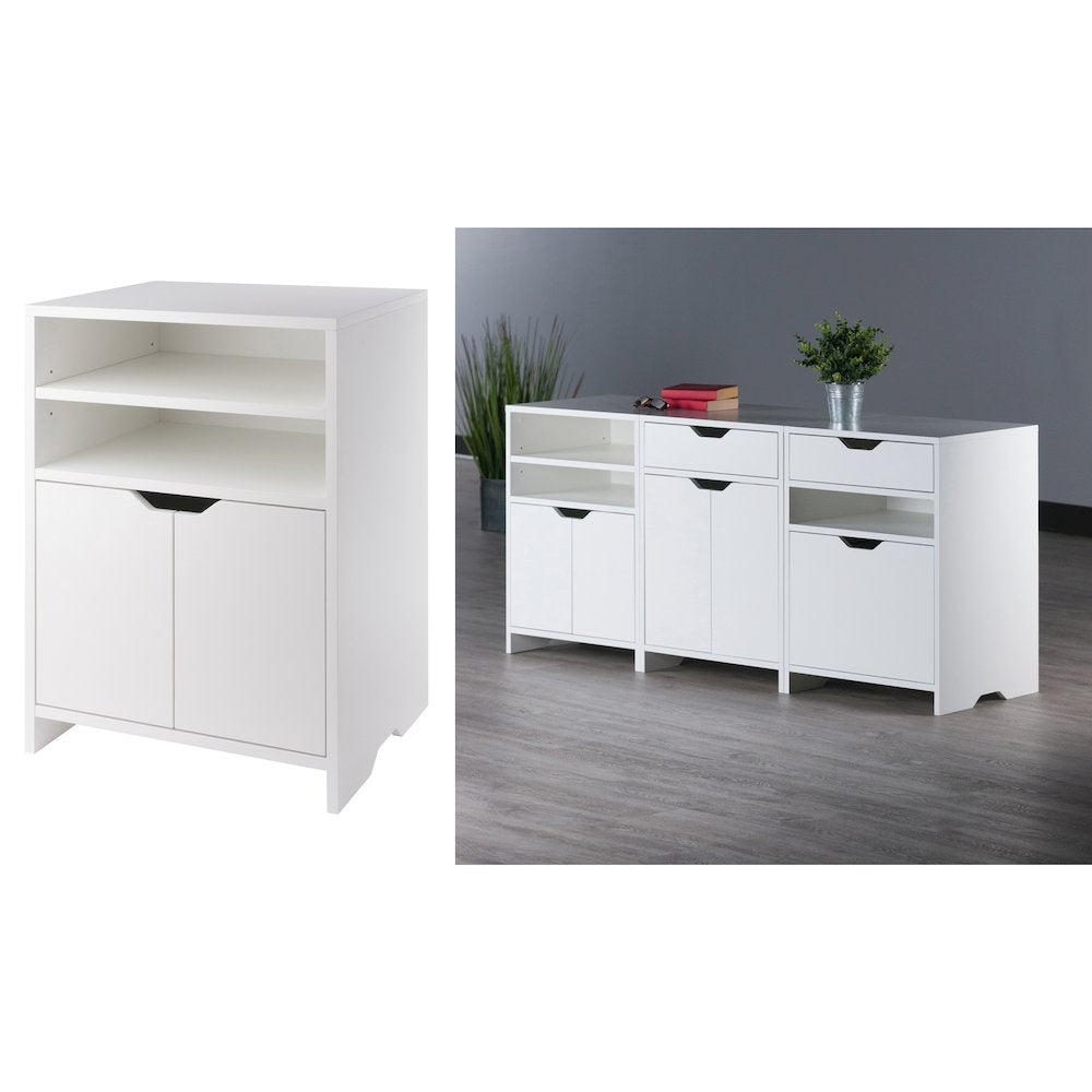 Nova Open Shelf Storage Cabinet, White