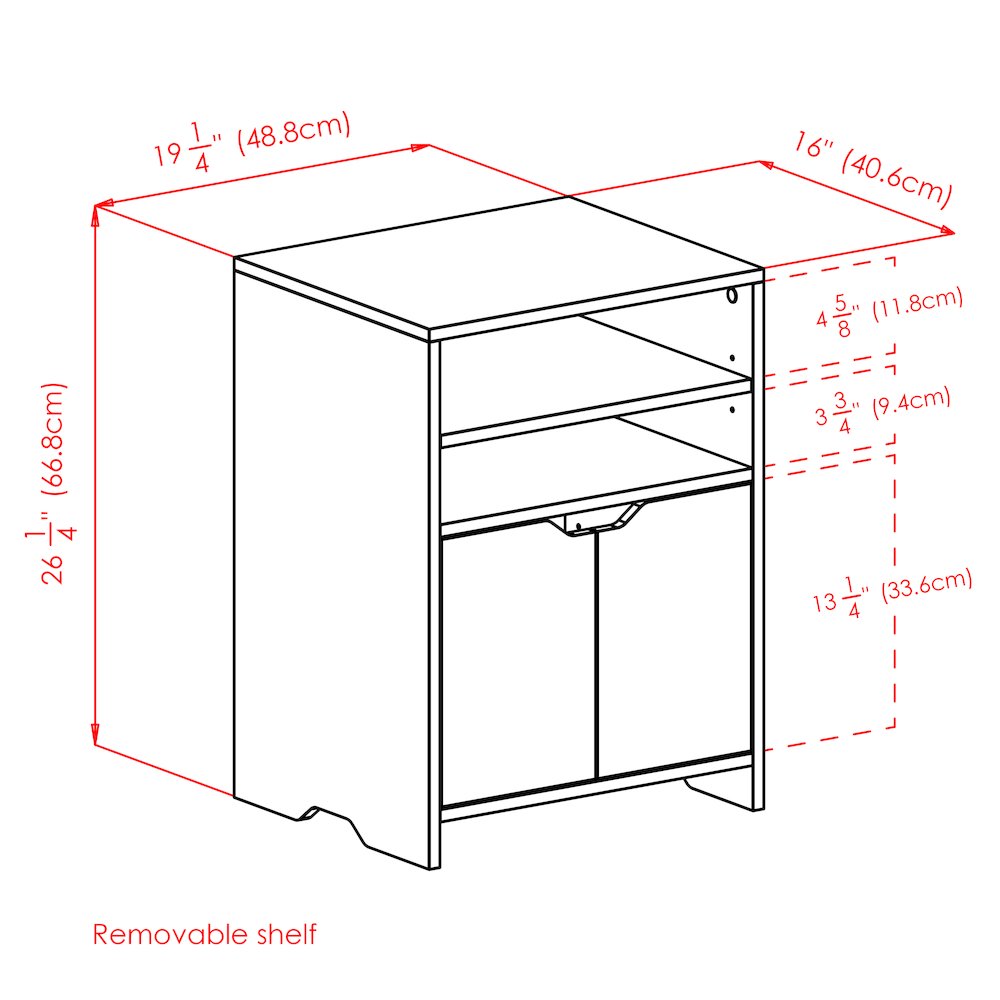 Nova Open Shelf Storage Cabinet, White